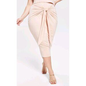 Nina Parker Womens Trendy Plus Size Tie-Front MIDI Skirt Size 0X